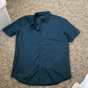 Blue Short Sleeve Button-Down
